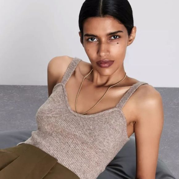 ZARA Knit Cropped Cami/Top | SZ M - Picture 1 of 7